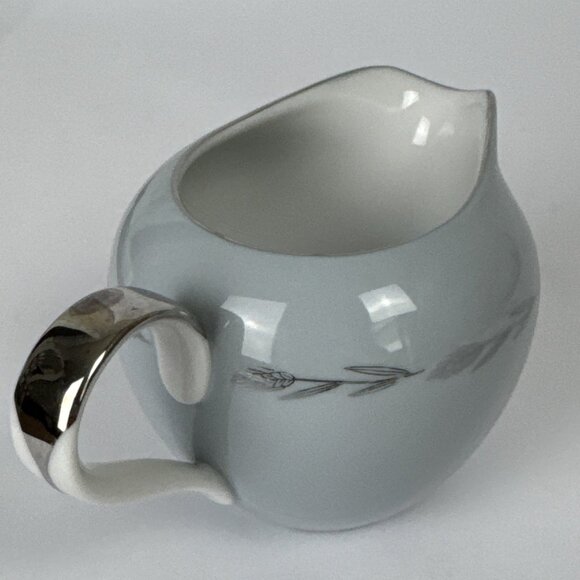Silver Wheat Seyei China Creamer Gray w Platinum Trim Japan 3282 - Picture 5 of 11